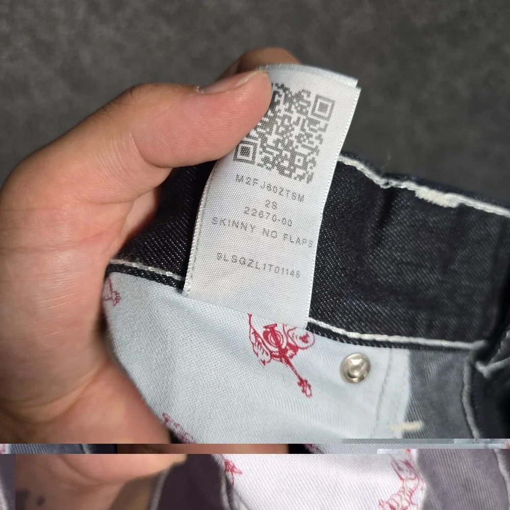 True Religion Jeans Mens 44 Rocco Skinny No Flaps Body Rinse‎ Dark Blue NEW $163
